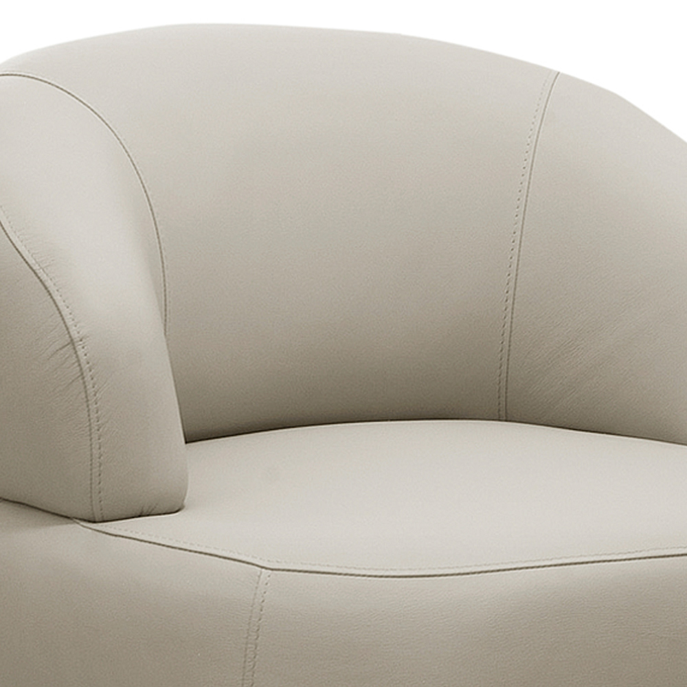 Kit 02 Poltronas Decorativas Giratória Orgânica Sala Living Zadok L06 Couro Cinza Claro - Lyam Decor