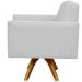Kit 02 Poltronas Decorativas Giratória Para Sala Estar Base de Madeira Helô L02 Linho Cinza - Lyam Decor