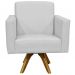 Kit 02 Poltronas Decorativas Giratória Para Sala Estar Base de Madeira Helô L02 Linho Cinza - Lyam Decor