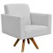 Kit 02 Poltronas Decorativas Giratória Para Sala Estar Base de Madeira Helô L02 Linho Cinza - Lyam Decor