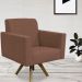 Kit 02 Poltronas Decorativas Giratória Para Sala de Estar Base de Madeira Helô L02 Suede Rosê - Lyam Decor