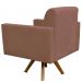 Kit 02 Poltronas Decorativas Giratória Para Sala de Estar Base de Madeira Helô L02 Suede Rosê - Lyam Decor