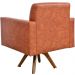 Kit 02 Poltronas Decorativas Giratória Sala Base de Madeira Helô L02 Couríssimo Camel - Lyam Decor