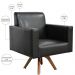 Kit 02 Poltronas Decorativas Giratória Sala Base de Madeira Helô L02 Couríssimo Preto - Lyam Decor