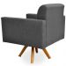 Kit 02 Poltronas Decorativas Giratória Sala Estar Base Madeira Helô L02 Linho Chumbo  - Lyam Decor