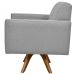 Kit 02 Poltronas Decorativas Giratória Sala Estar Base Madeira Helô L02 Linho Cinza Escuro - Lyam Decor