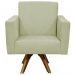 Kit 02 Poltronas Decorativas Giratória Sala de Estar Base de Madeira Helô L02 Suede Bege - Lyam Decor