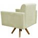 Kit 02 Poltronas Decorativas Giratória Sala de Estar Base de Madeira Helô L02 Suede Bege - Lyam Decor
