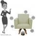 Kit 02 Poltronas Decorativas Giratória Sala de Estar Base de Madeira Helô L02 Suede Bege - Lyam Decor