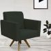 Kit 02 Poltronas Decorativas Giratória Sala de Estar Base de Madeira Helô L02 Suede Cinza - Lyam Decor
