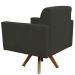 Kit 02 Poltronas Decorativas Giratória Sala de Estar Base de Madeira Helô L02 Suede Cinza - Lyam Decor