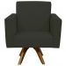 Kit 02 Poltronas Decorativas Giratória Sala de Estar Base de Madeira Helô L02 Suede Cinza - Lyam Decor