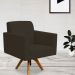 Kit 02 Poltronas Decorativas Giratória Sala de Estar Base de Madeira Helô L02 Suede Marrom - Lyam Decor
