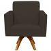 Kit 02 Poltronas Decorativas Giratória Sala de Estar Base de Madeira Helô L02 Suede Marrom - Lyam Decor