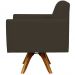 Kit 02 Poltronas Decorativas Giratória Sala de Estar Base de Madeira Helô L02 Suede Marrom - Lyam Decor