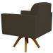 Kit 02 Poltronas Decorativas Giratória Sala de Estar Base de Madeira Helô L02 Suede Marrom - Lyam Decor
