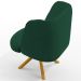 Kit 02 Poltronas Decorativas Munique D02 Base Giratória de Madeira Veludo Verde C-303 - Lyam Decor