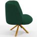 Kit 02 Poltronas Decorativas Munique D02 Base Giratória de Madeira Veludo Verde C-303 - Lyam Decor