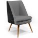 Kit 02 Poltronas Decorativas Pérsia Pés Palito D02 Veludo Cinza C-317 Corano Preto B-97 - Lyam Decor