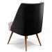 Kit 02 Poltronas Decorativas Pérsia Pés Palito D02 Veludo Rosê C-305 Corano Preto B-97 - Lyam Decor