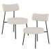 Kit 02 Poltronas Decorativas Para Sala De Estar Base Fixa Londres F01 Linho Bege - Lyam Decor