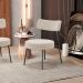 Kit 02 Poltronas Decorativas Para Sala De Estar Base Fixa Londres L02 Bouclê Creme - Lyam