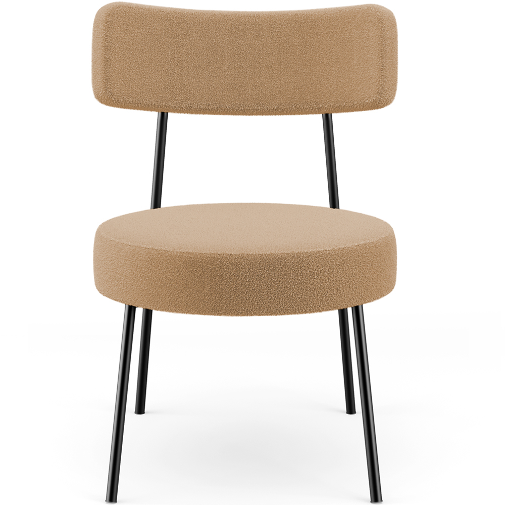 Kit 02 Poltronas Decorativas Para Sala De Estar Base Fixa Londres L02 Bouclê Mostarda - Lyam