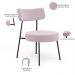 Kit 02 Poltronas Decorativas Para Sala De Estar Base Fixa Londres L02 Bouclê Rosê - Lyam