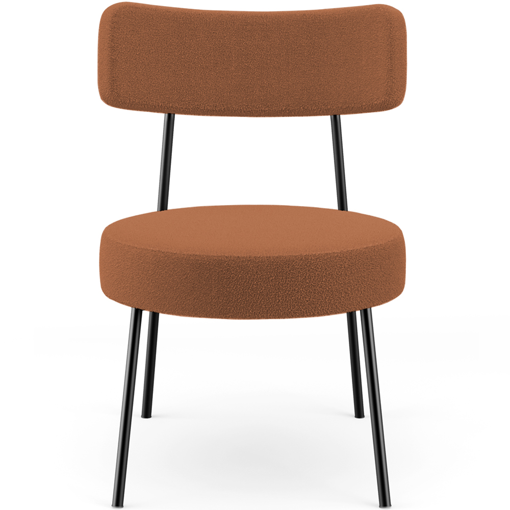 Kit 02 Poltronas Decorativas Para Sala De Estar Base Fixa Londres L02 Bouclê Terracota - Lyam