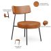 Kit 02 Poltronas Decorativas Para Sala De Estar Base Fixa Londres L02 Couríssimo Camel - Lyam
