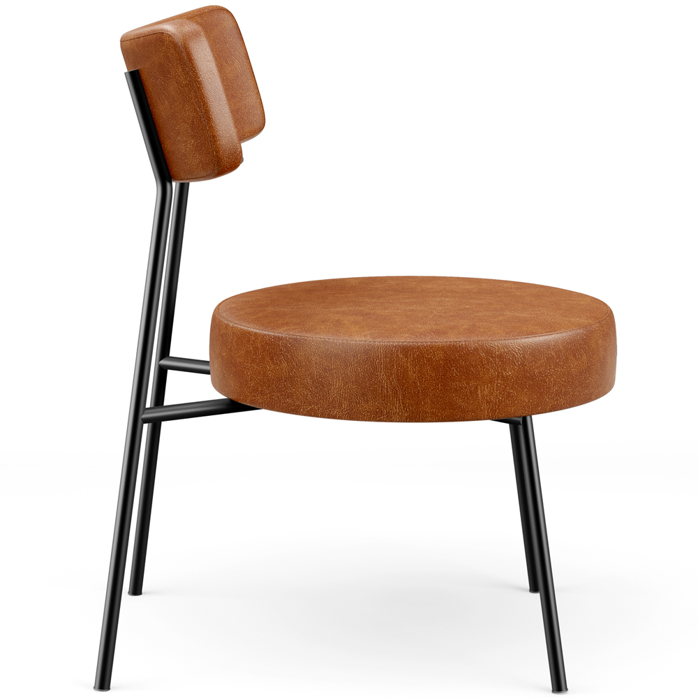 Kit 02 Poltronas Decorativas Para Sala De Estar Base Fixa Londres L02 Couríssimo Camel - Lyam