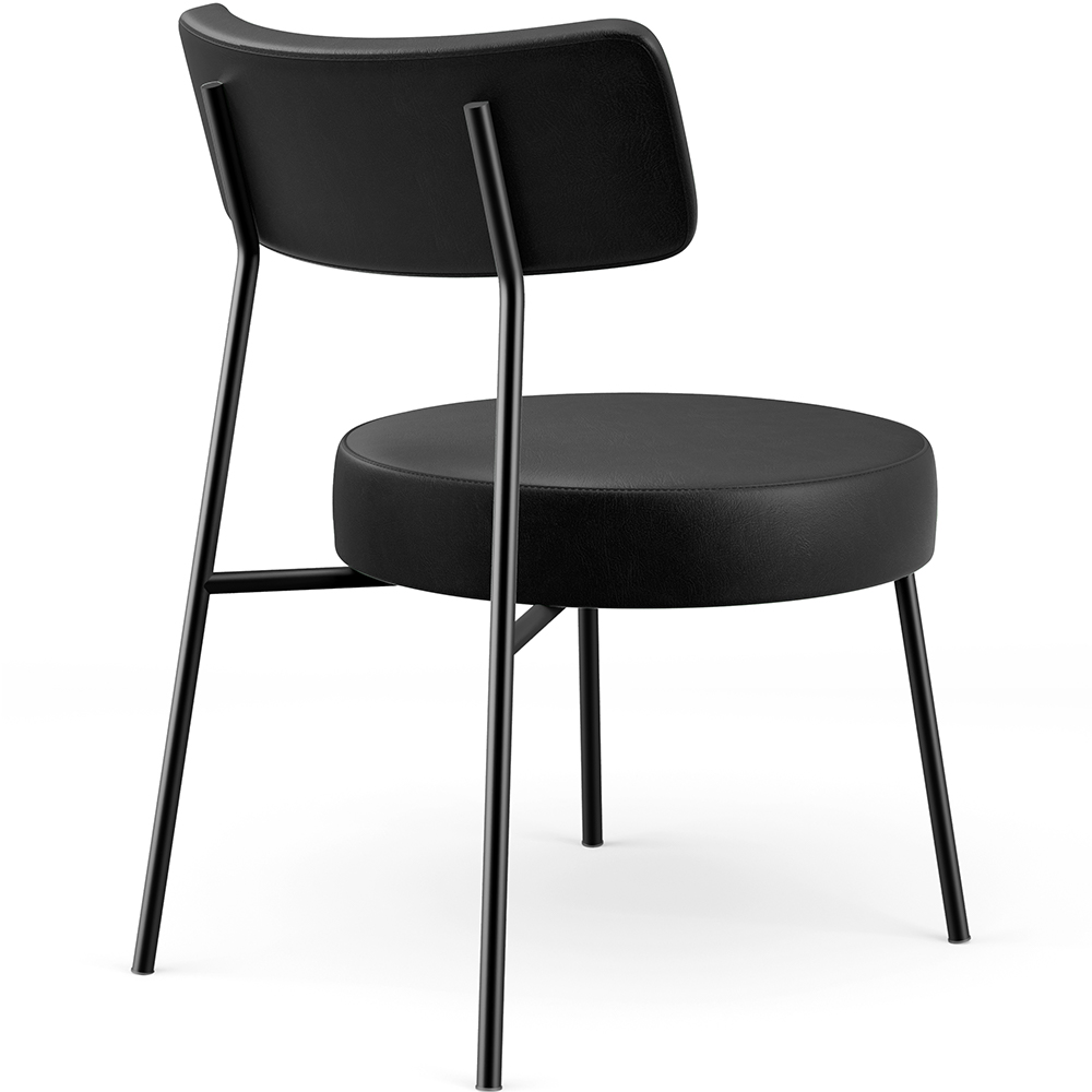 Kit 02 Poltronas Decorativas Para Sala De Estar Base Fixa Londres L02 Couríssimo Preto - Lyam Decor