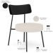 Kit 02 Poltronas Decorativas Para Sala De Estar Base Fixa Londres L02 Couríssimo Preto Linho Bege - Lyam