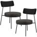 Kit 02 Poltronas Decorativas Para Sala De Estar Base Fixa Londres L02 Couríssimo Preto Linho Chumbo - Lyam