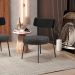 Kit 02 Poltronas Decorativas Para Sala De Estar Base Fixa Londres L02 Couríssimo Preto Linho Chumbo - Lyam