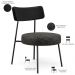 Kit 02 Poltronas Decorativas Para Sala De Estar Base Fixa Londres L02 Couríssimo Preto Linho Chumbo - Lyam