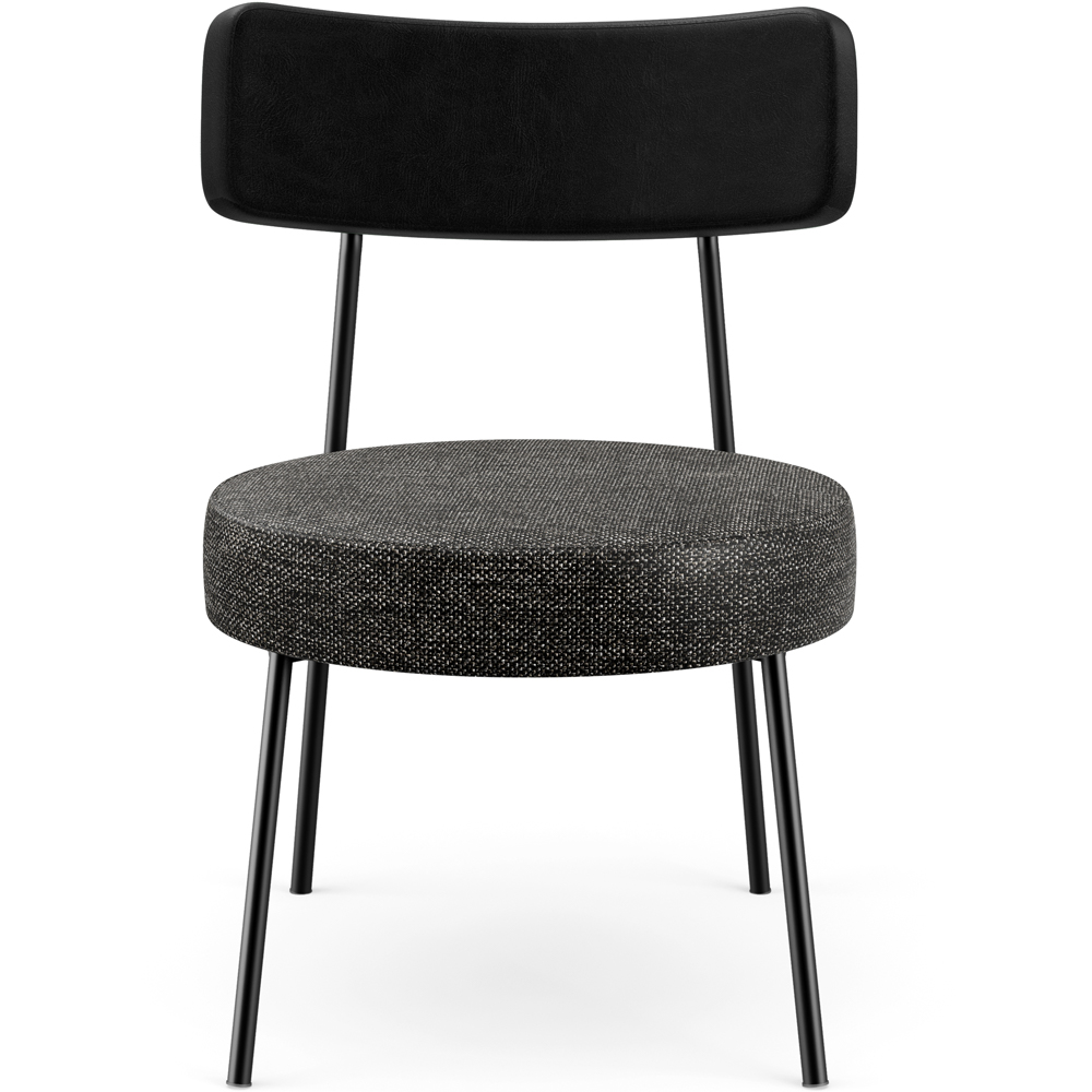 Kit 02 Poltronas Decorativas Para Sala De Estar Base Fixa Londres L02 Couríssimo Preto Linho Chumbo - Lyam