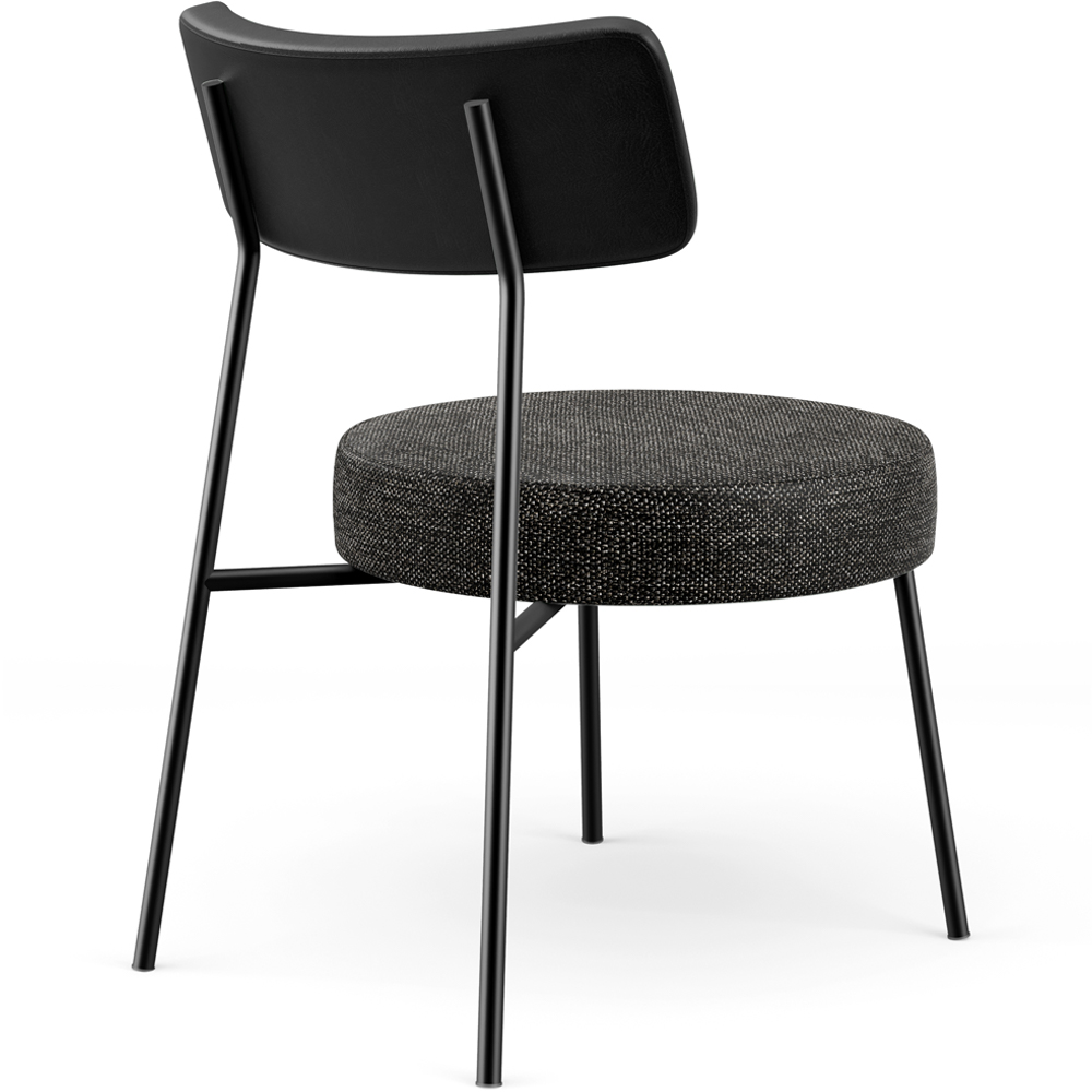 Kit 02 Poltronas Decorativas Para Sala De Estar Base Fixa Londres L02 Couríssimo Preto Linho Chumbo - Lyam