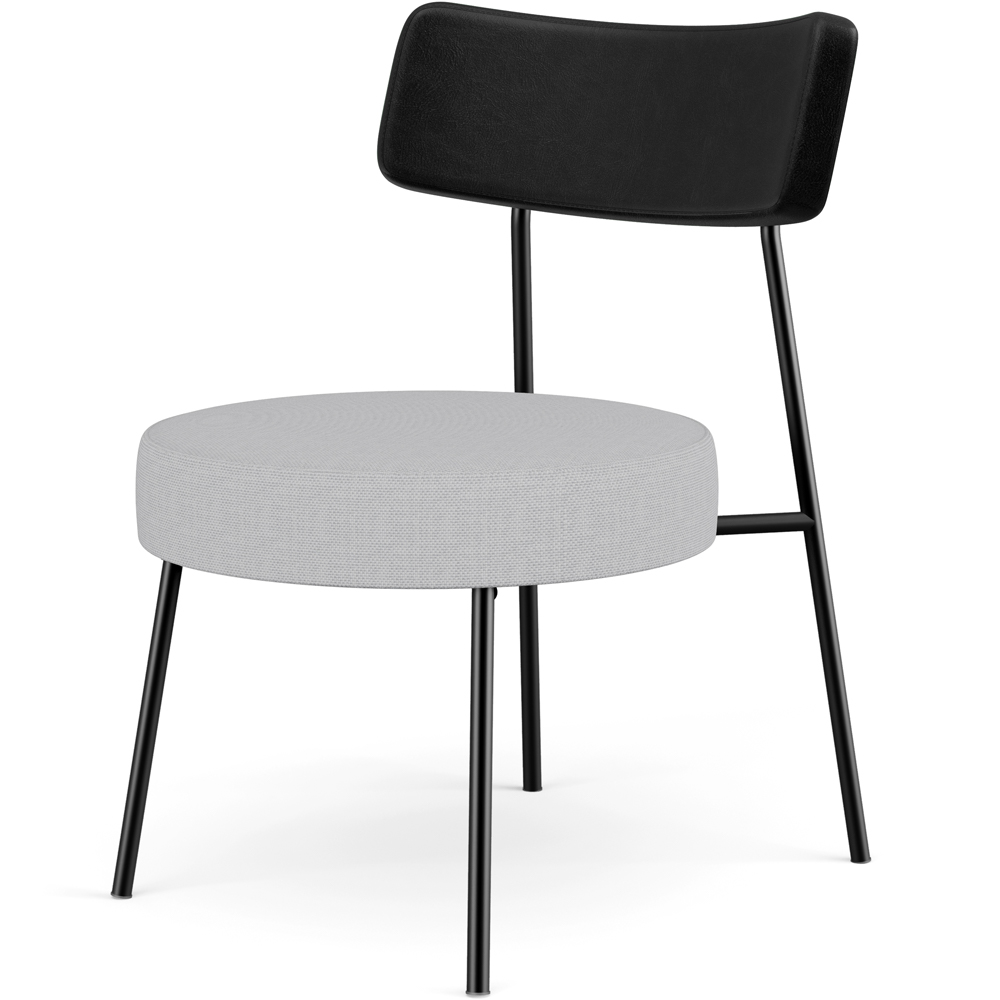 Kit 02 Poltronas Decorativas Para Sala De Estar Base Fixa Londres L02 Couríssimo Preto Linho Cinza - Lyam