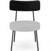 Kit 02 Poltronas Decorativas Para Sala De Estar Base Fixa Londres L02 Couríssimo Preto Linho Cinza - Lyam