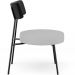 Kit 02 Poltronas Decorativas Para Sala De Estar Base Fixa Londres L02 Couríssimo Preto Linho Cinza - Lyam