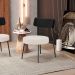 Kit 02 Poltronas Decorativas Para Sala De Estar Base Fixa Londres L02 Couríssimo Preto Linho Cru - Lyam