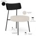 Kit 02 Poltronas Decorativas Para Sala De Estar Base Fixa Londres L02 Couríssimo Preto Linho Cru - Lyam
