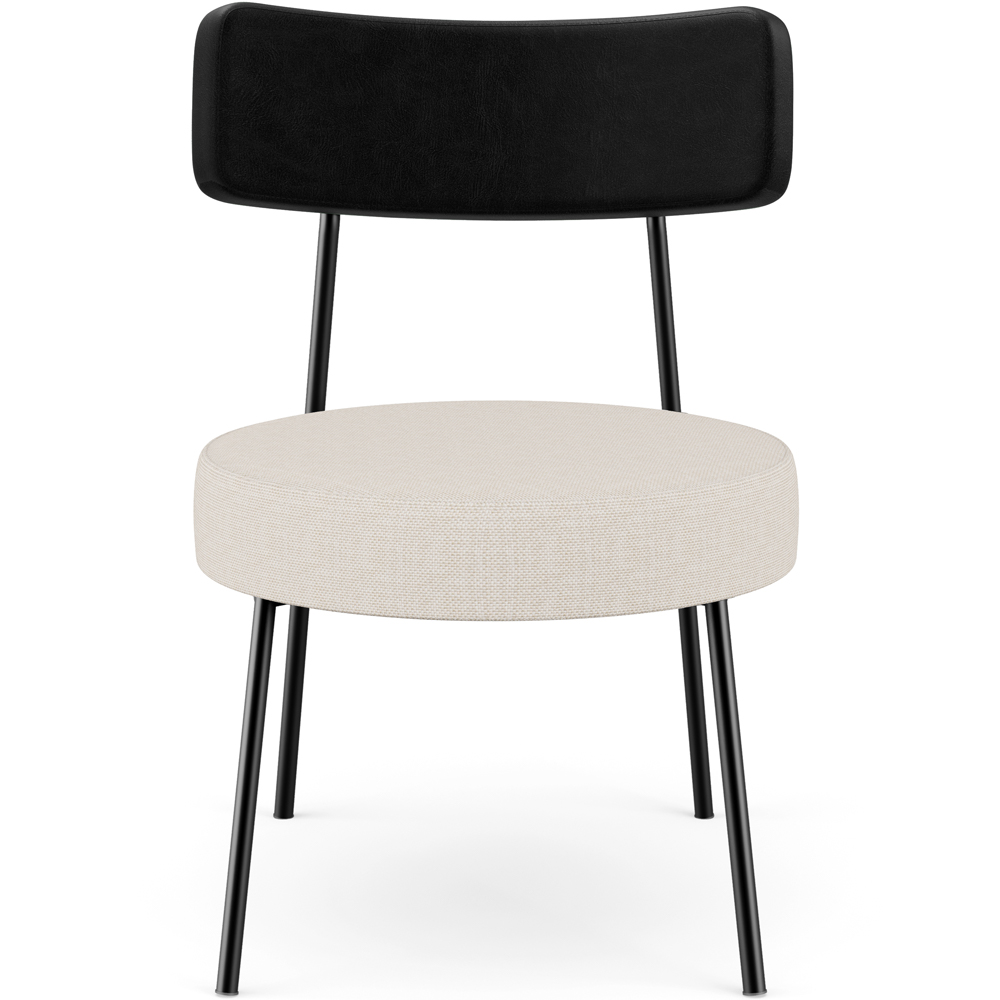 Kit 02 Poltronas Decorativas Para Sala De Estar Base Fixa Londres L02 Couríssimo Preto Linho Cru - Lyam