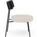 Kit 02 Poltronas Decorativas Para Sala De Estar Base Fixa Londres L02 Couríssimo Preto Linho Cru - Lyam