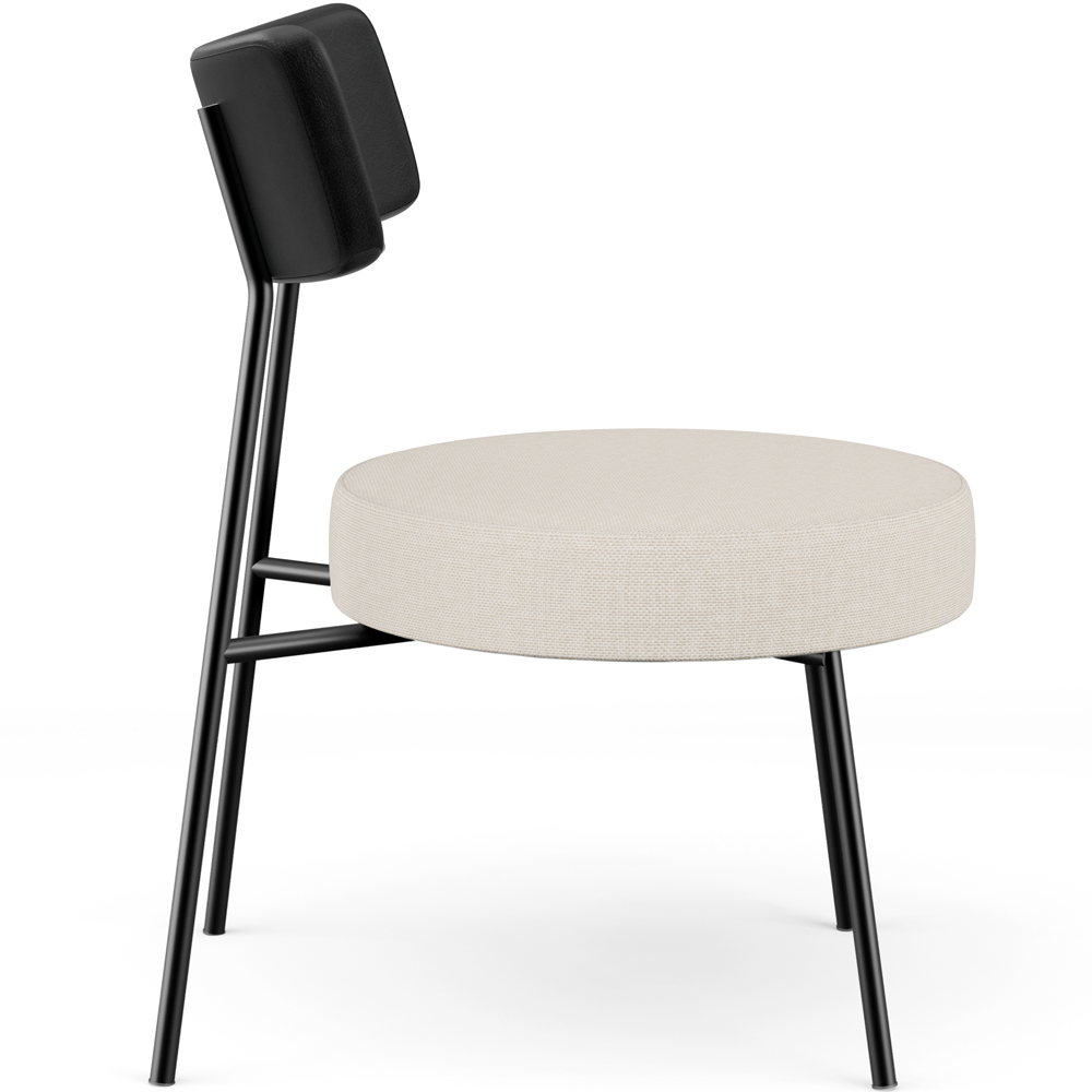 Kit 02 Poltronas Decorativas Para Sala De Estar Base Fixa Londres L02 Couríssimo Preto Linho Cru - Lyam