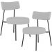 Kit 02 Poltronas Decorativas Para Sala De Estar Base Fixa Londres L02 Linho Cinza - Lyam