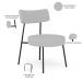 Kit 02 Poltronas Decorativas Para Sala De Estar Base Fixa Londres L02 Linho Cinza - Lyam