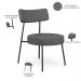 Kit 02 Poltronas Decorativas Para Sala De Estar Base Fixa Londres L02 Linho Cinza Escuro - Lyam