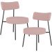 Kit 02 Poltronas Decorativas Para Sala De Estar Base Fixa Londres L02 Linho Rosê - Lyam